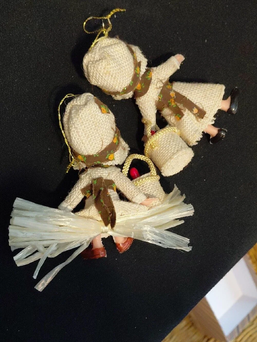 VINTAGE CELLULOID PRAIRIE ORNAMENTS